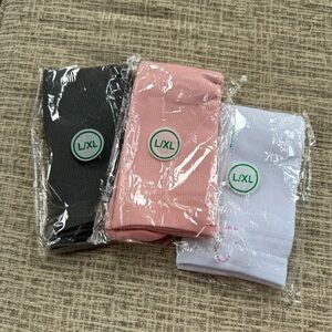 Set of Three Compression Socks - Pink, White, Gray